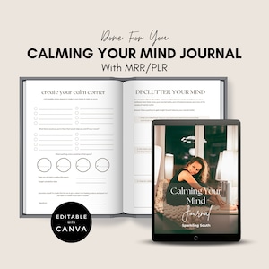 Calming Your Mind Journal | Mental Health Planner | Master Resell Rights | Mindfulness Journal | Self-Care Worksheet | PLR Digital Products.