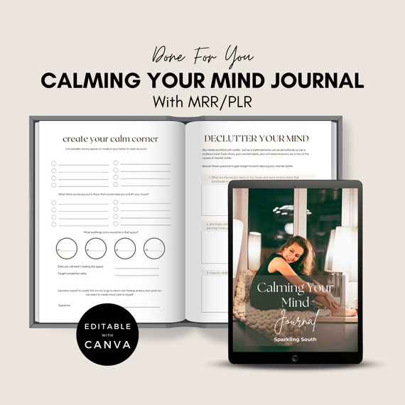 Calming Your Mind Journal: Mental Health Planner (PLR/MRR Digital Download)