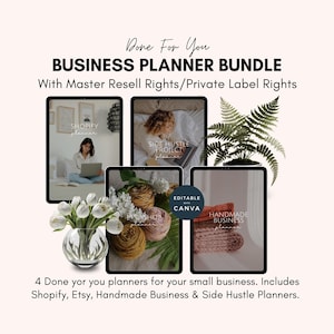 Kleine Business Planer MRR | PLR Vorlagen für Geschäftserfolg | Digitales Marketing | Etsy, Shopify & Side Hustle Planer | Business-Tools