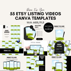 Etsy Listing Video Templates | Editable Canva Mockups for Digital Products | Animated Video Mockup Bundle for Etsy Sellers | PLR MRR.