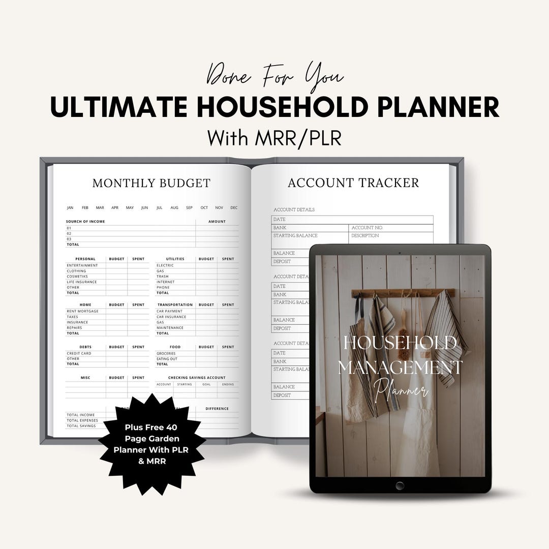 Household Planner Canva Template: Family Organizer, Budgeting (PLR MRR ...