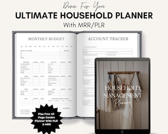 Haushaltsplaner Canva Template: Familienplaner, Budgetierung (PLR MRR Digital Download)
