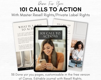101 Call To Action Prompts: Social Media Guide with MRR (Canva Template)