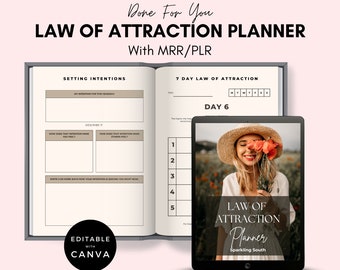 Law Of Attraction Planner With Master Resell Rights | MRR Printable | PLR Manifestation Journal | Done For You | PLR Planner.