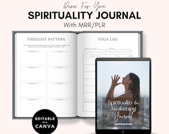 Diario del risveglio spirituale / Quaderno di esercizi di consapevolezza / Guida all&#39;auto-scoperta / Pianificatore di viaggio spirituale stampabile / Prodotti digitali PLR MRR.
