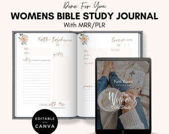 Women's Bible Study Journal: Faith-Based Devotional (Canva Template, PLR/MRR)