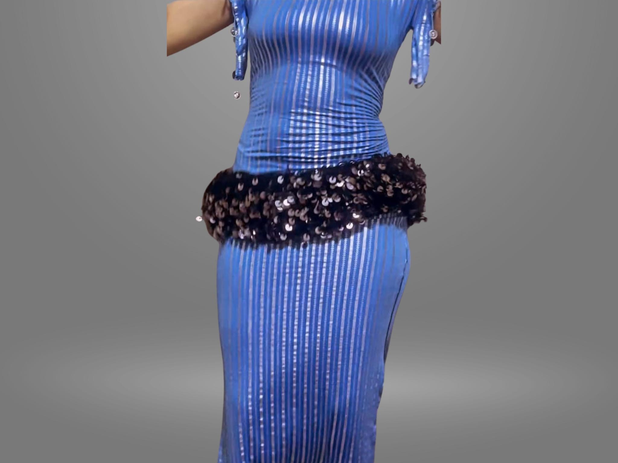 2 Rows Blue Lapis and Silver Dangle Jingle Exotic Women Gypsy Belly Dancer Belt Bellydance Belts - Etsy main image 4