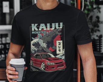 Mitsubishi Lancer Evolution Kaiju Car T-Shirt | JDM Shirt, Car Enthusiast Tee, Car Lover Shirt, Car Clothing, Gift For Car Guys, JDM Car