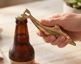 Dolphin Bottle Opener, Vintage, Silver Metal - Metal Bottle Opener