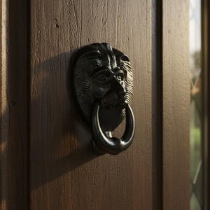 Zwarte gietijzeren leeuwenkop deurklopper vintage stijl voordeur hardware housewarming verjaardag kerstcadeau voor haar hem vrouw vriendin of moeder