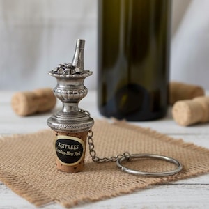 Vintage Sixtrees Pewter Champagne Ice Bucket Wine Bottle Stopper with Neck Ring, Barware Kitchen Collectible, Birthday Xmas Gift Her Him Dad