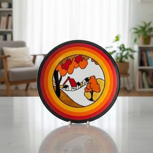 Vintage Clarice Cliff Bizarre House and Bridge 20 cm tallrik, Wedgwood Scenic Display