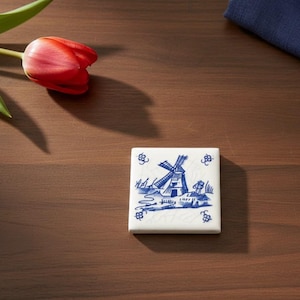 Mulino a vento in miniatura con piastrelle blu di Delft, in ceramica dipinta a mano, souvenir olandese da collezione, decorazione per la casa, regalo di compleanno e Natale per lei, lui, moglie, mamma