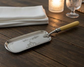 Antique Silver Plated Crumb Sweeper Scoop Tray SSP & Co English Collectable Gift