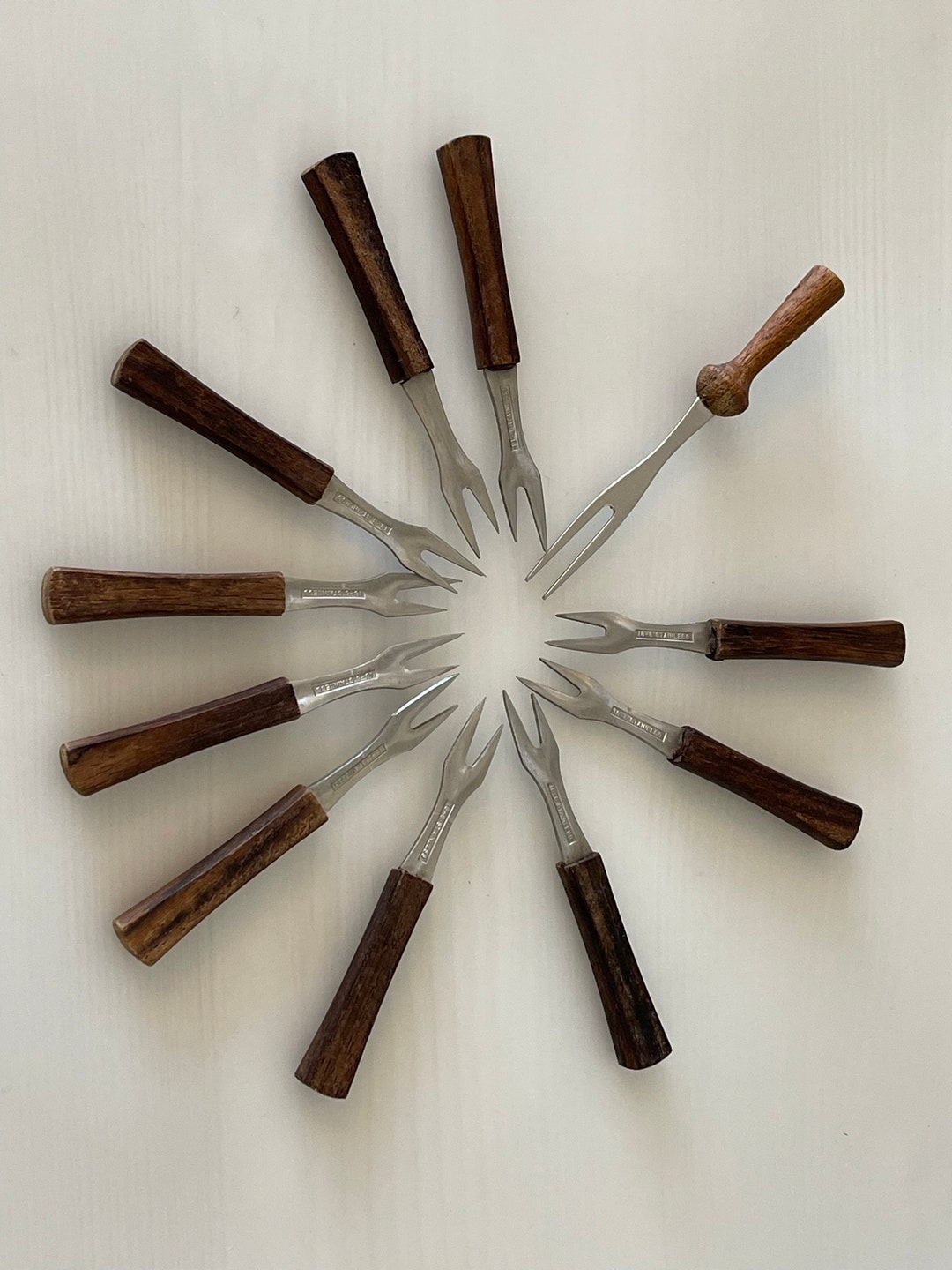 Vintage Midcentury Olive Pickle Fork Wooden Handle Etsy UK