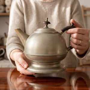 Vintage Master Patents Nickel Silver Tekanna Vattenkokare Bakelit Handtag Samlarobjekt Födelsedagspresent Julklapp till henne, fru eller mamma