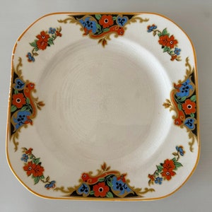 Antique Myott Staffordshire England Square Dinner Plate Replacement Collectible Birthday Xmas Gift Idea for Her Wife Girlfriend Partner Mum