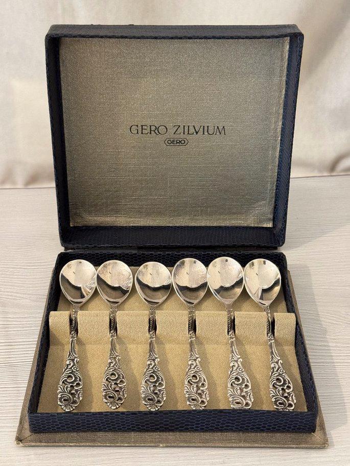 Vintage Gero Zilvium GERO 90 Silver Plated Tea Coffee Spoons Set