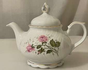 Antique Vintage Seltmann Weiden Teapot Made in West Germany Pink Roses on White Gift for Her Housewarming Gift Kitchen Décor Gift Shop Idea