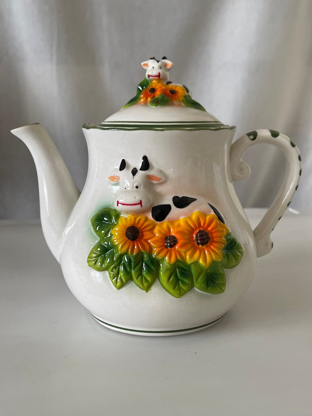 VTG Kensington Giftware Co Teapot Cow Sunflowers New Etsy Il 1080xN.5024194506 Ljjl