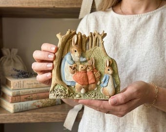 Quadro vintage incorniciato di Peter Rabbit di Beatrix Potter, decorazione per la cameretta dei bambini.