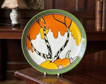 Vintage Clarice Cliff Bizarre Honolulu 8 in Display Platte Wedgwood Wand Dekor Sammlerstück Geburtstag Weihnachtsgeschenk für sie Him Frau Mann Mama