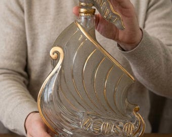 Larsen Viking Ship Invincible Cognac Liquor Bottle Collectible