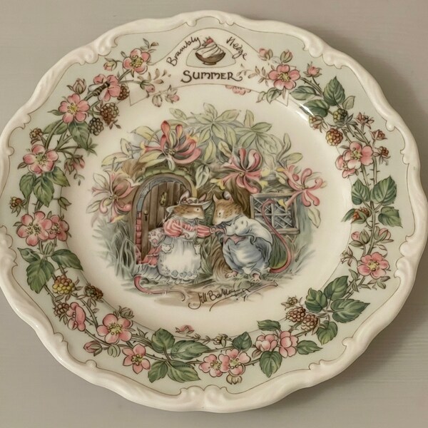 Rare Pack Royal Doulton Brambly Hedge Series Summer Plate, Display, Collectible, Birthday, Xmas Gift for Her or Wife or Mum, Gift Shop Ideas