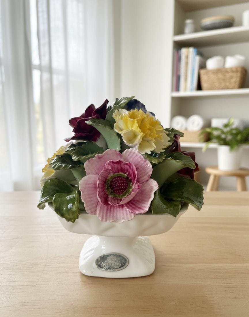Vintage Aynsley Porcelain Floral Arrangement, Fine Bone China