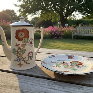 Vintage Crown Ducal Beaumont Floral Tea Pot, Coffee Pot, England