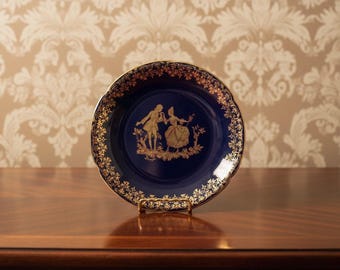 Alka Bavaria, Fine Kobalt, Bone China Teacup Saucer Plate Trio