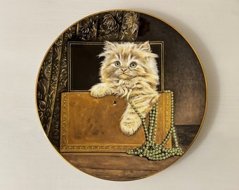 The Hamilton Collection "Purrfect Treasure" by Royal Worcester Limited Edition Collectable Plate Kitten Classics Birthday Xmas Gift Her, Him