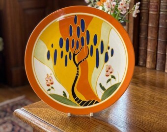 Vintage Clarice Cliff Bizarre Windbells 8 in Display Plate Wedgwood Wall Decor Collectable Birthday Xmas Gift for Her Him Wife Mum Dad