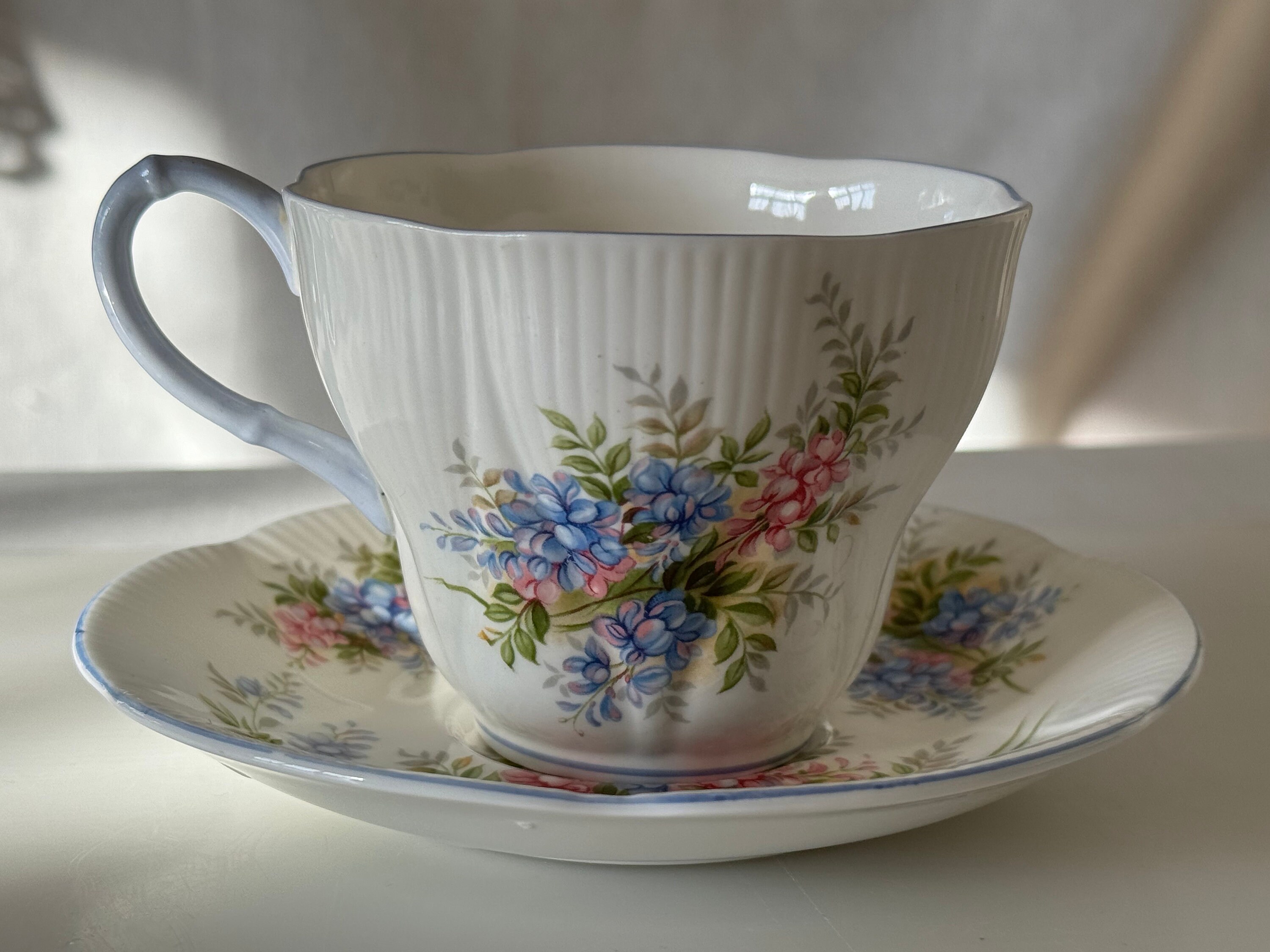 Royal Albert Blossom Time Series Wisteria Cup & Saucer Set Replacement, Birthday, Xmas, Valentines Day Gift Ideas Her Wife Girlfriend or Mum