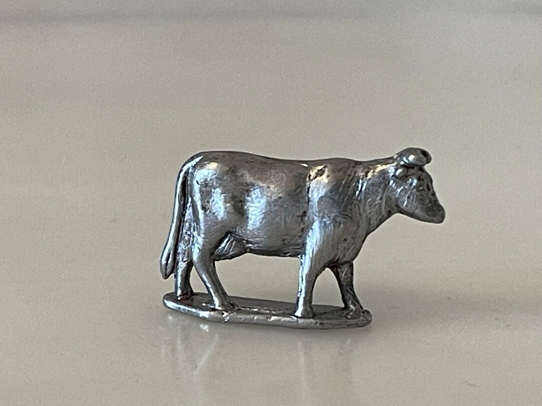 Vintage Cow Figurine Farm Animal Miniature Statue Table Etsy