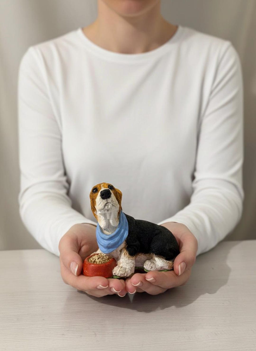 ヴィンテージ ストーンクリッターズ バセットハウンドの置物と犬用