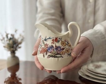 Vintage Wedgwood Etruria Creamer Jug | Floral Ceramic Milk Pitcher, England