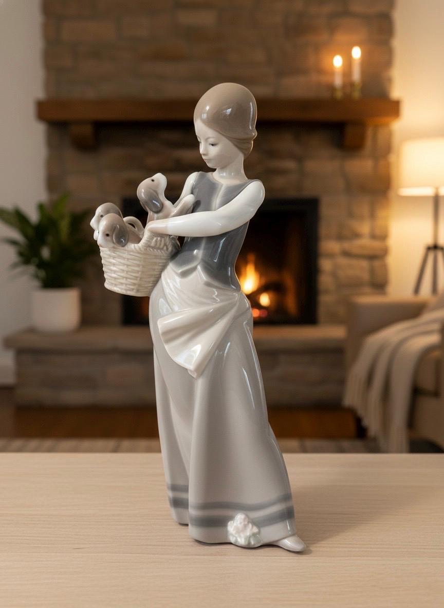 Lladro Little Dogs on Hip Figurine 1311 Girl With Puppies in