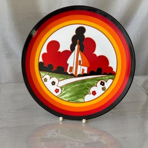 Vintage Clarice Cliff Bizarre Farmhouse 8in Display Plate Wedgwood Collectable Birthday Xmas Gift Idea Her Wife Girlfriend Partner Mum Dad