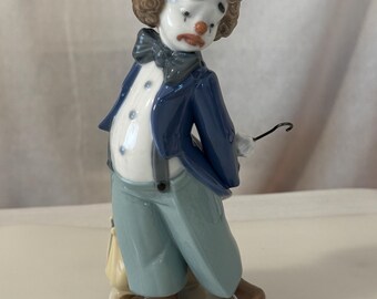 リヤドロ 5130 【 悲しいピエロ 】 台座付き “Clown's Head Bowler Hat” ピエロ LLADRO リヤドロ 興味津々 ホワイト ターコイズ サル 猿 申 置物