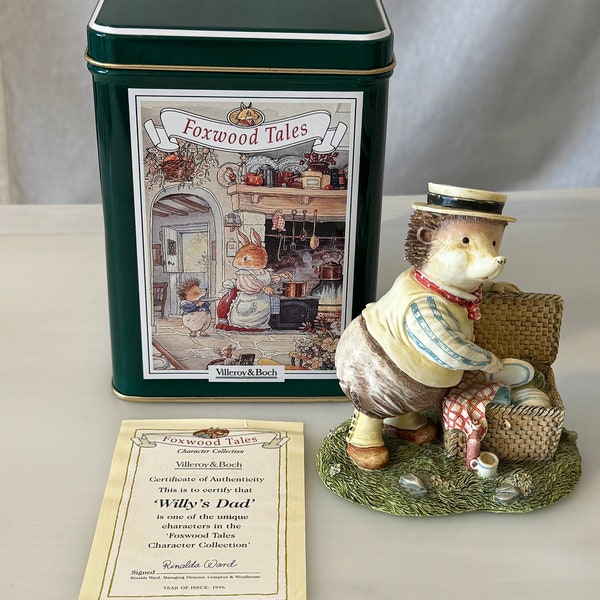 Vintage Villeroy & Boch Willy's Dad Foxwood Tales Ceramic Figurine Housewarming Birthday Xmas Gift fr Her Wife Girlfriend Partner Grandchild
