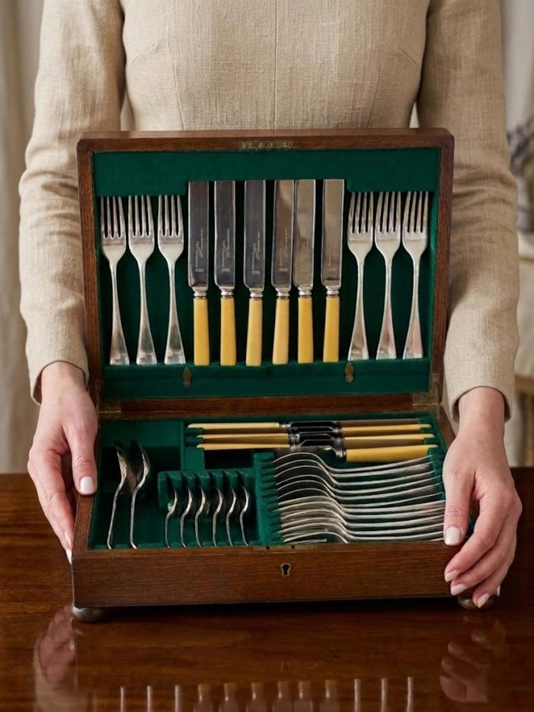 Antique James Walker Ltd Century Silver Plated 38pc Cutlery Set 6