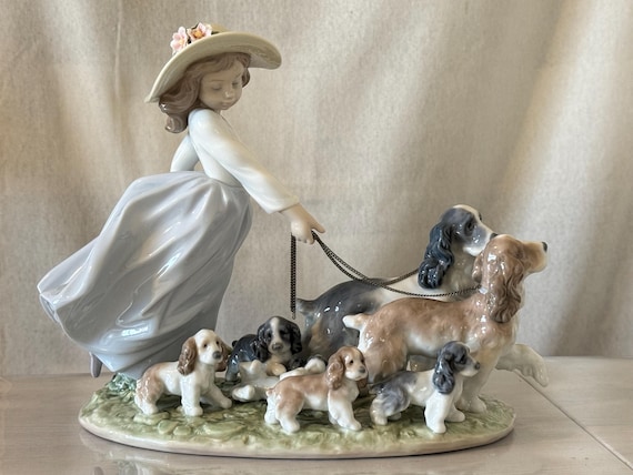 ヴィンテージ リヤドロ パピーパレード フィギュア 6784 女の子と犬