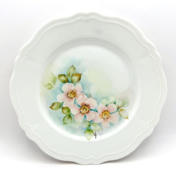 Antique Royal Austria Pink Floral Plate by O. & E.G. - Delicate Hand Painted Design