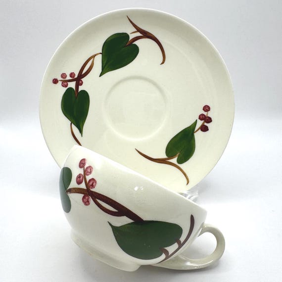 Vintage Blue Ridge Stanhome Ivy Teacup & Saucer Set