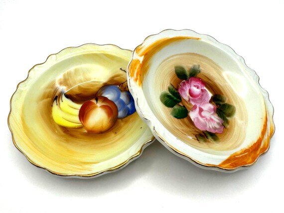 Charming Vintage Artmark Japan Hand-Painted Rose & Fruit Dish Set