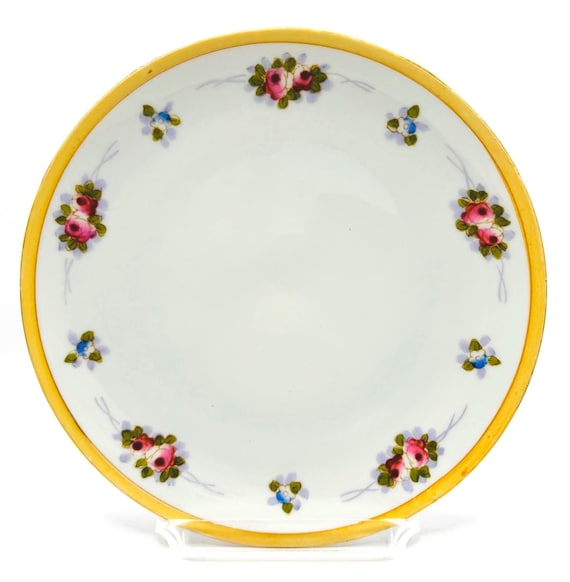 Vintage Nippon Hand Painted Plate - Pink and Blue Floral Design