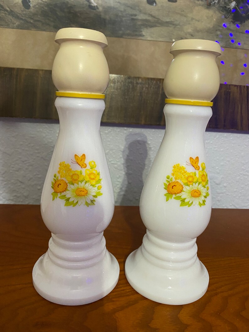 Vintage Avon Collectible Buttercup Perfume Bottles/Candle holders image 2
