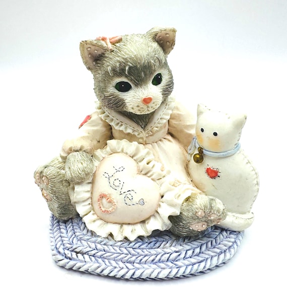 Charming Calico Kittens Collectible - I'm Sew Glad You're Mine 1993 Enesco Figurine