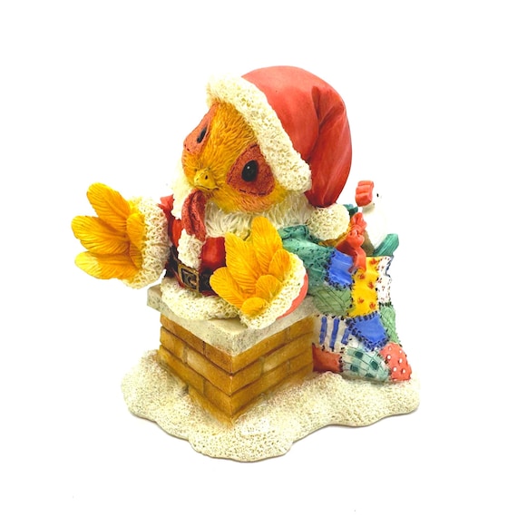 Vintage Enesco Rooster Christmas Figurine - Mary's Henhouse Chimney Decor